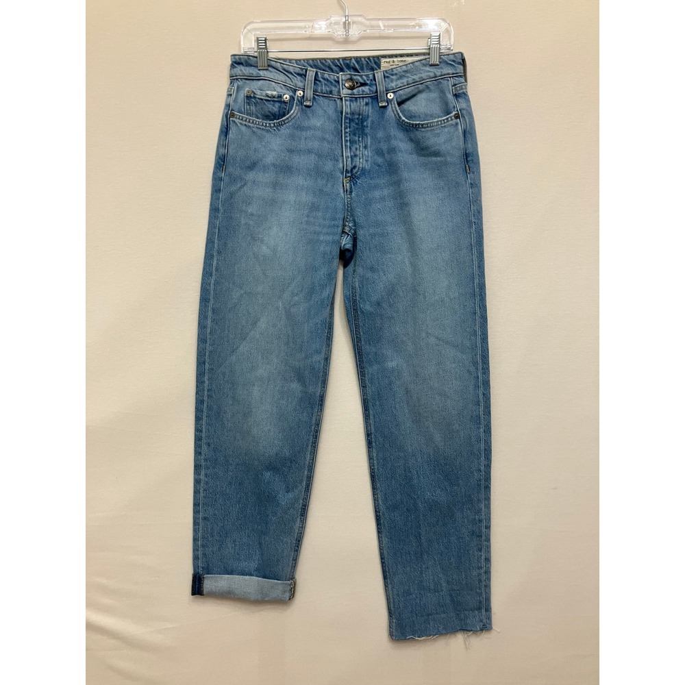 Rag & Bone Dre Low-Rise Baggy Boyfriend Jeans size 26 in Blue Amal Wash